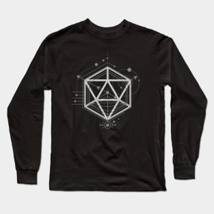 D20 Dice Blueprint Tabletop Roleplaying RPG Gaming Addict Long Sleeve T-Shirt